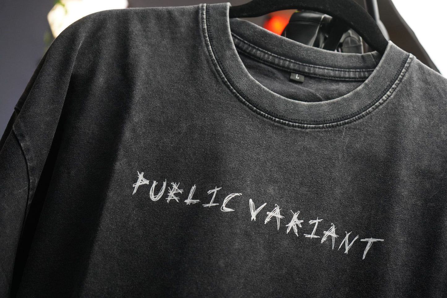 PUBLIC VARIANT (B & W) Acid Wash Oversize T-Shirt