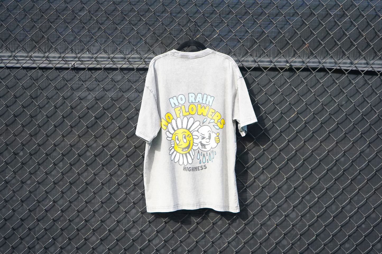 PUBLIC VARIANT (RAIN & FLOWERS EDITION )Acid Wash Oversize T-Shirt