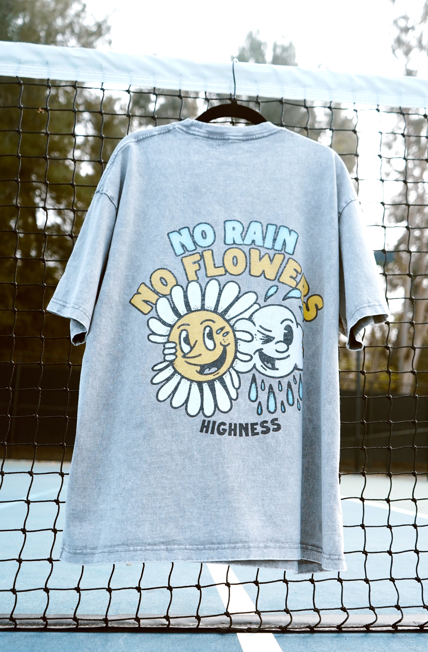 PUBLIC VARIANT (RAIN & FLOWERS EDITION )Acid Wash Oversize T-Shirt